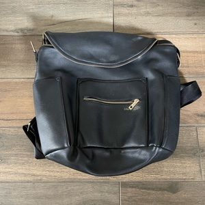 EUC BLACK PEBBLE LEATHER FAWN DESIGN DIAPER BAG!!!